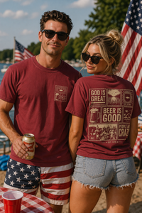 Christian Patriotic T-Shirt | God Is Great, Beer Is Good Everyday Essentials | Built for Daily Wear | Salt & Salvation | Liberty & Victory