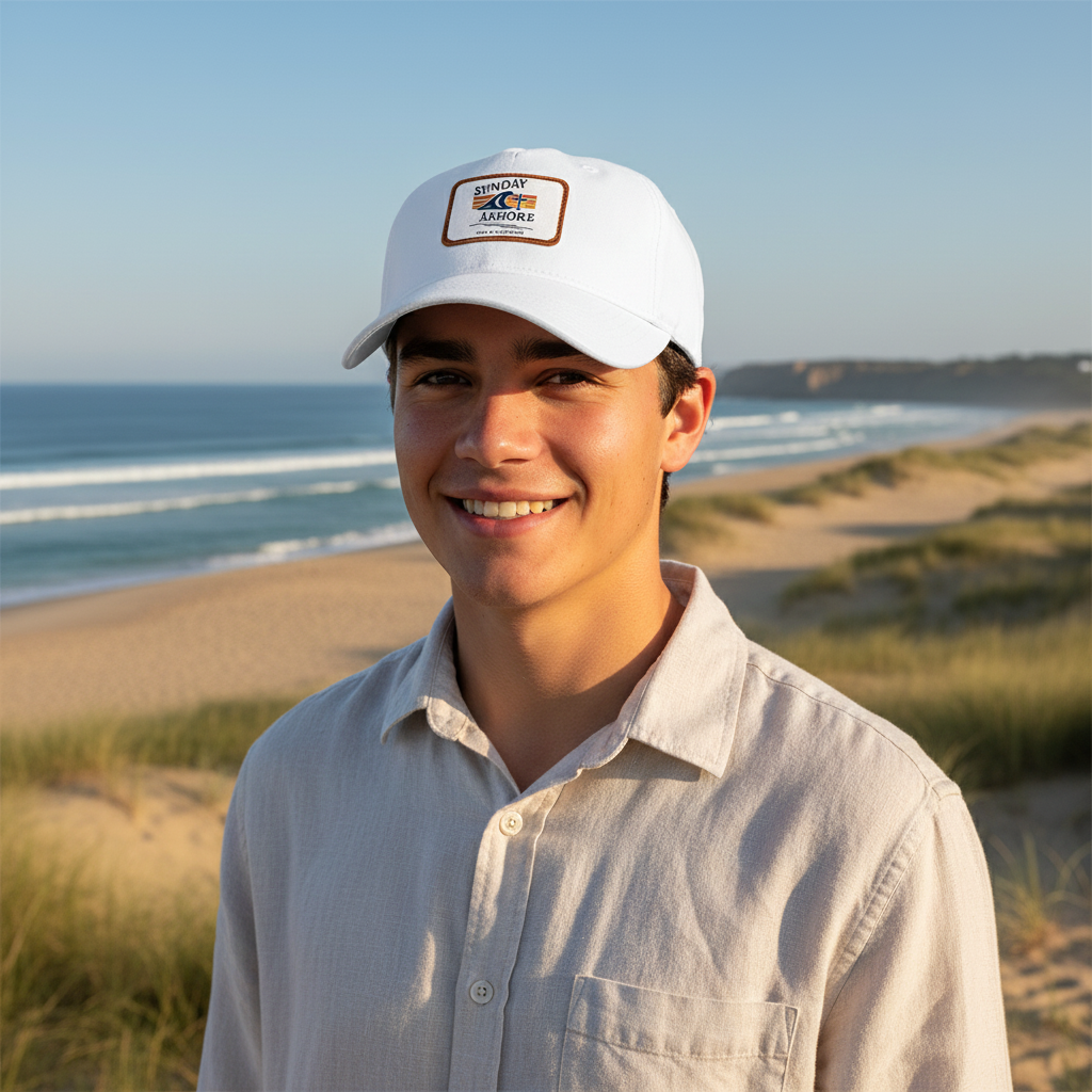 Sunday Ashore Leather Patch Baseball Cap