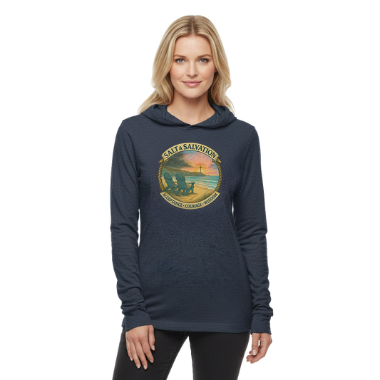 Salt & Salvation – Acceptance, Courage & Wisdom Coastal Long-Sleeve Hooded Tee-KCM Edition