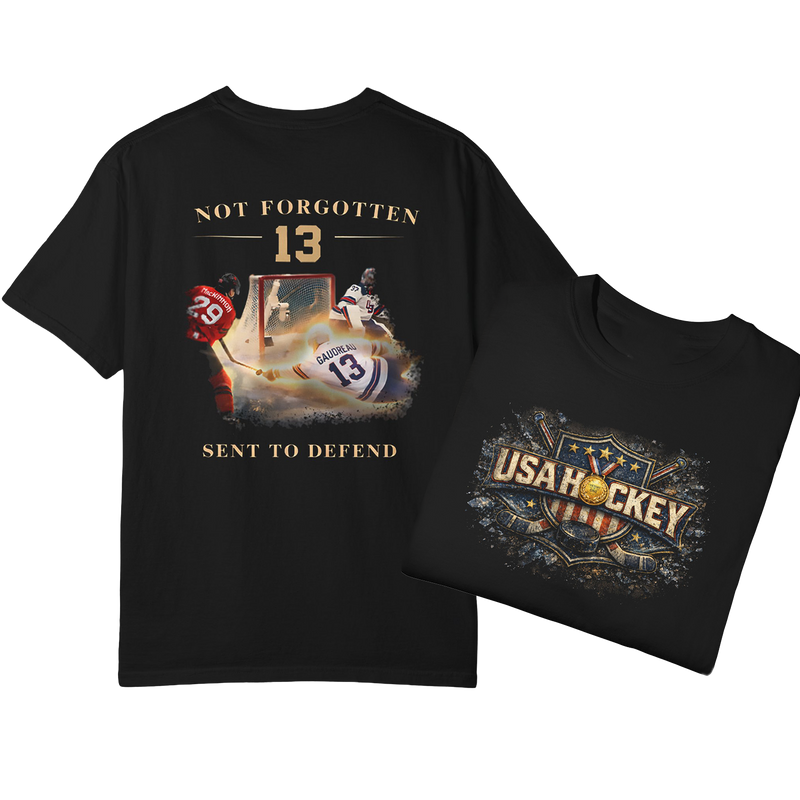 Patriotic T-Shirt | USA Hockey Johnny Gaudreau #13 Memorial | Sent to Defend Tribute | Liberty & Victory