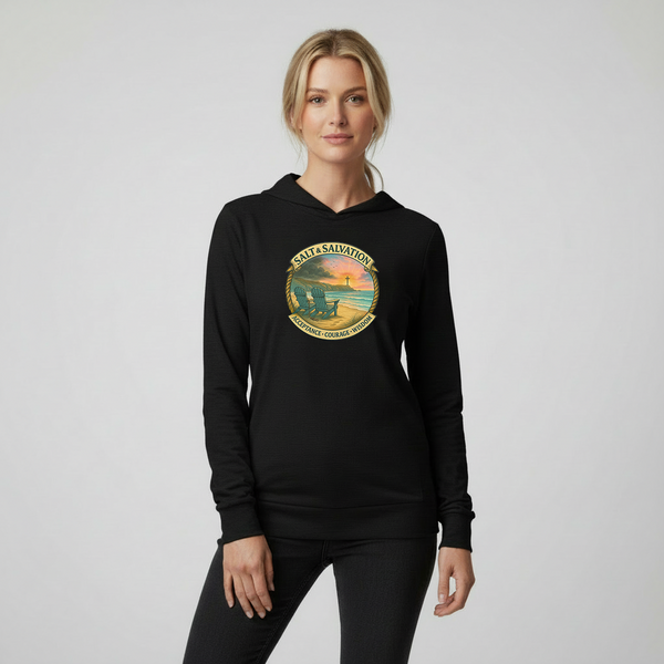 Salt & Salvation – Acceptance, Courage & Wisdom Coastal Long-Sleeve Hooded Tee-KCM Edition