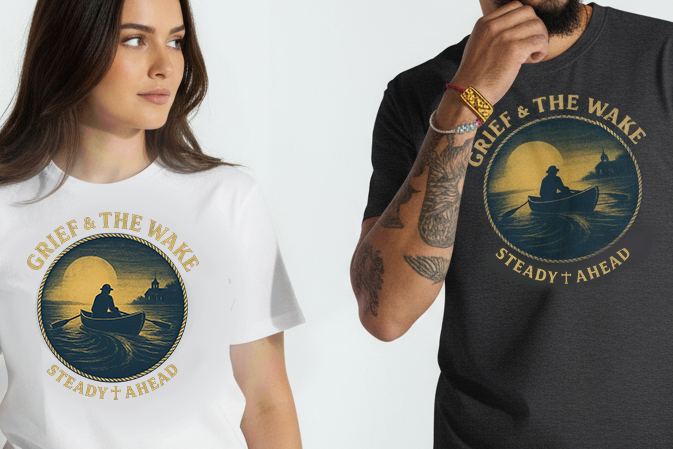 Grief & The Wake — Steady Ahead™ Vintage Nautical Faith Tee