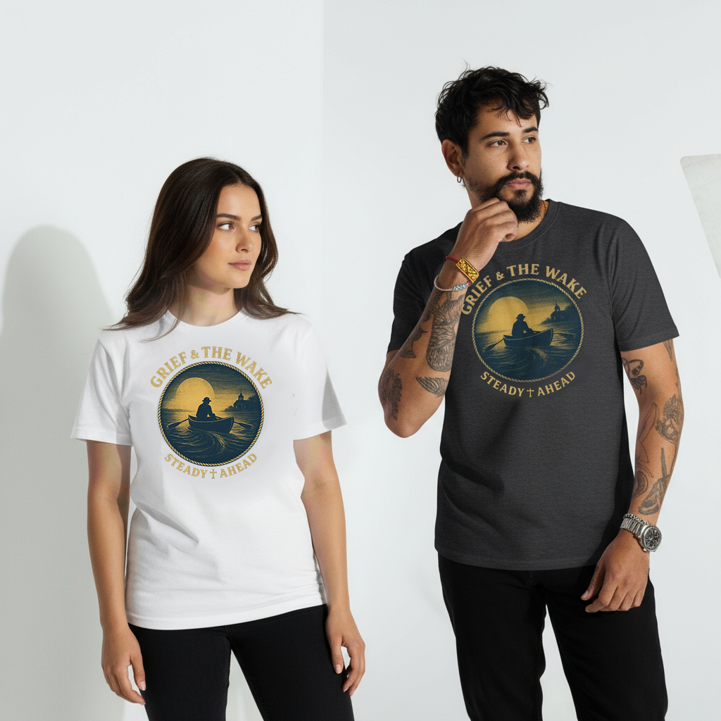 Grief & The Wake — Steady Ahead™ Vintage Nautical Faith Tee