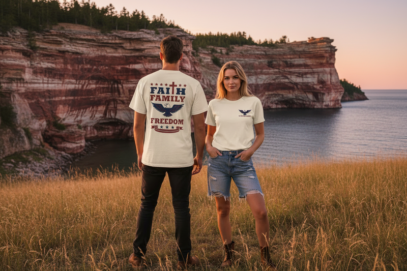 Faith Family Freedom Tee | Christian Patriotic Shirt | In Deo Vincimus