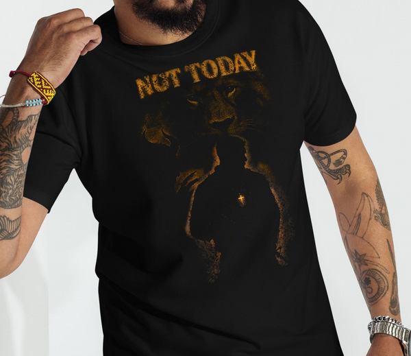 “Not Today” — Lion-Warrior vs the Tempter Premium Tee