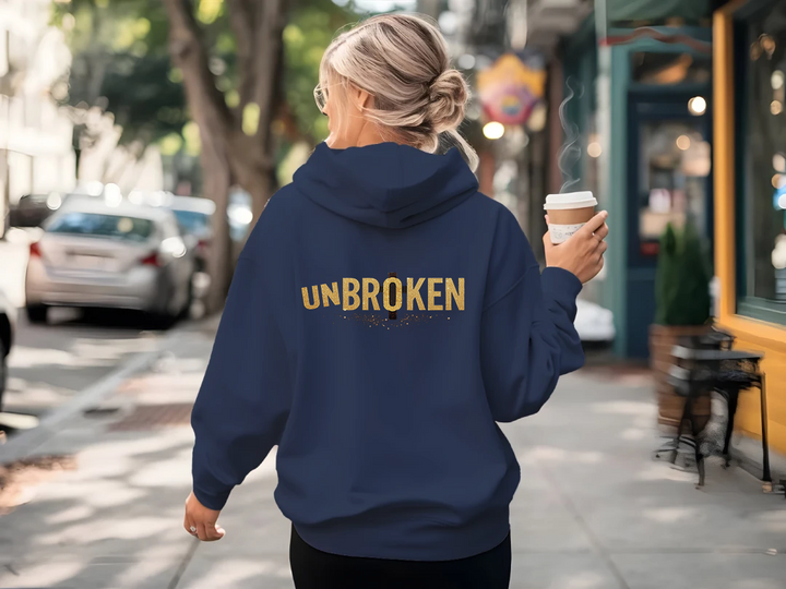Christian Hoodie Broken/Unbroken Ultra Elite Female Performance Design - back view - Liberty & Victory