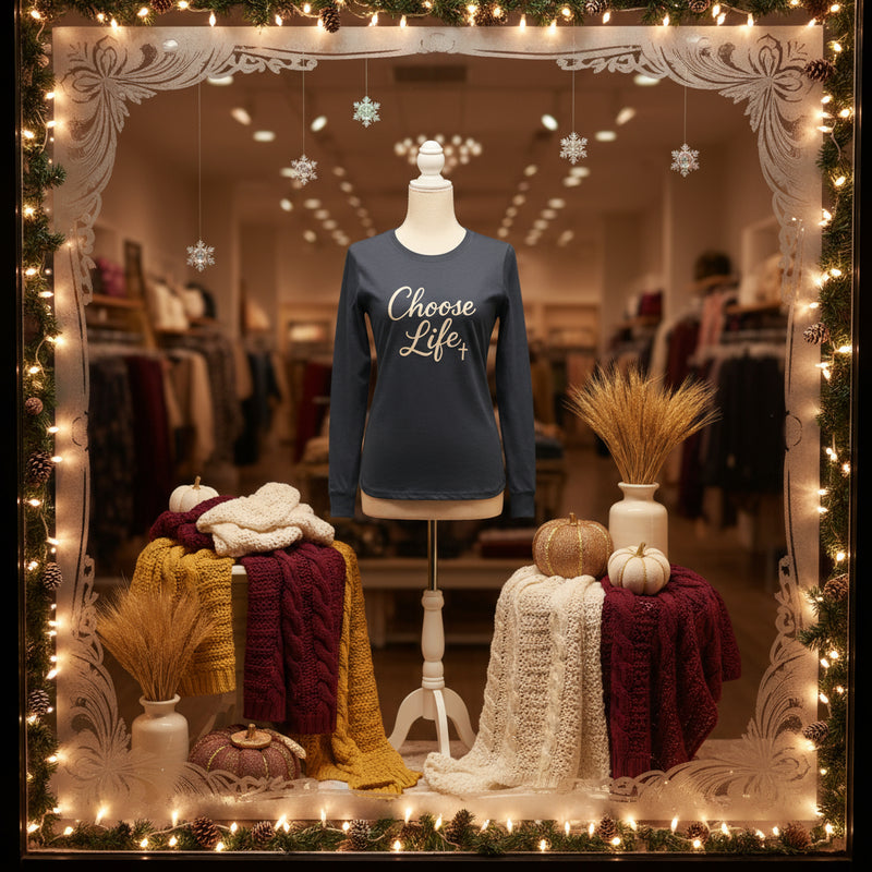 Choose Life – Created With Purpose Premium Women's Long Sleeve T-Shirt