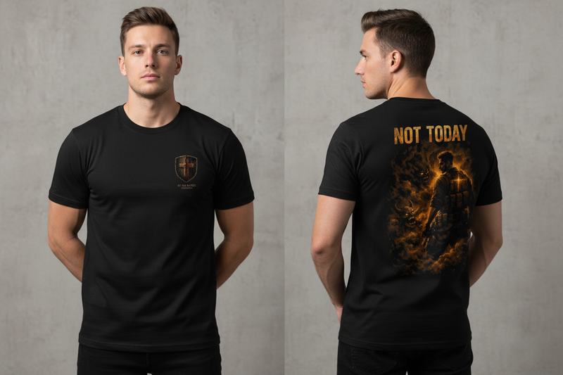 Not Today Tactical Tee - Front and Back on Models