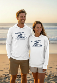 Christian Coastal Hoodie Long Sleeve | Sunday Ashore Faith Design | Veteran-Owned | Liberty & Victory