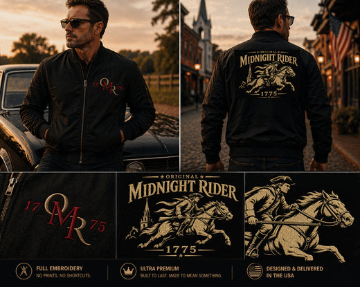 Patriotic Bomber Jacket | Midnight Rider OMR Signature Line | Liberty-In-One | Liberty & Victory