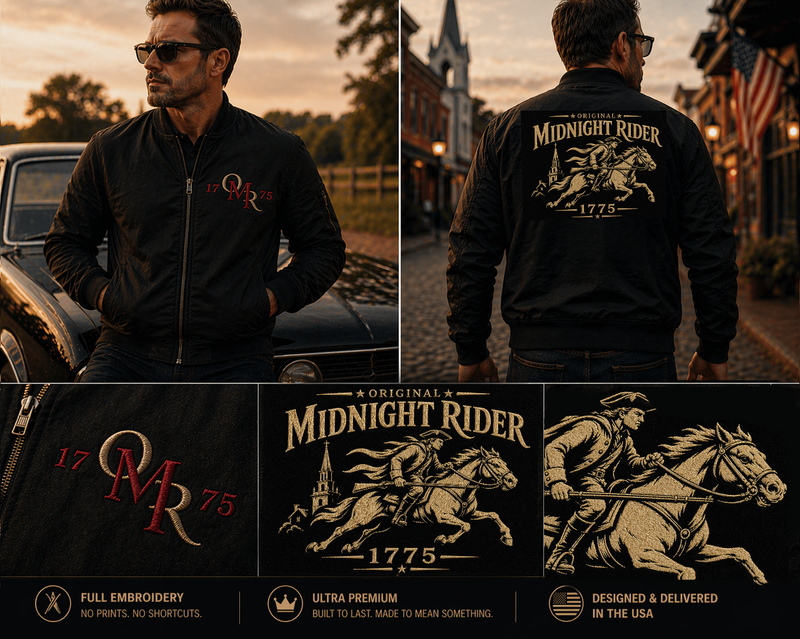 Patriotic Bomber Jacket | Midnight Rider OMR Signature Line | Liberty-In-One | Liberty & Victory