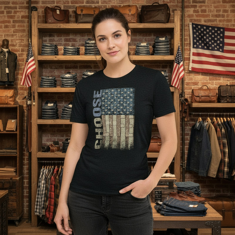 Choose Life – Premium Americana Triblend Tee detail