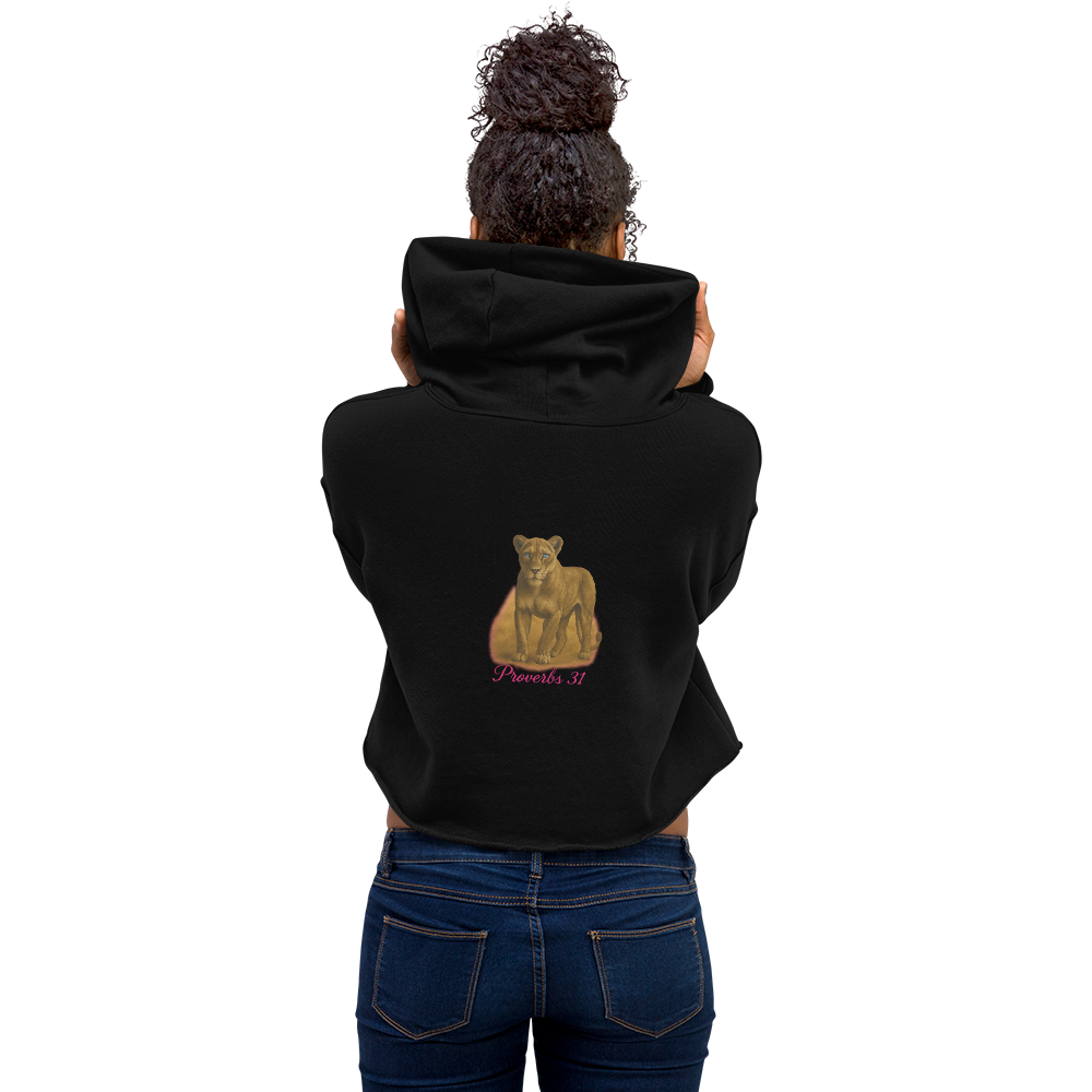Proverbs 31 Lioness Cropped Ultra Elite Hoodie – Strength & Grace