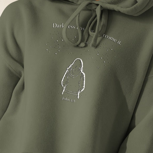 Light over Darkness John 1:5 Cropped Hoodie
