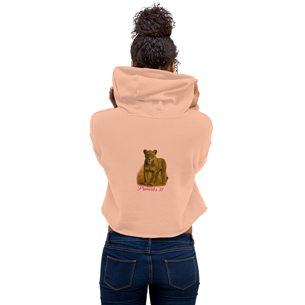 Proverbs 31 Lioness Cropped Ultra Elite Hoodie – Strength & Grace
