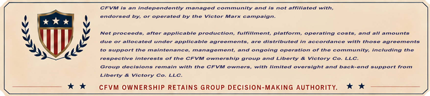 CFVM ownership and independent community disclosure